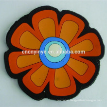 Custom flower shape PVC embossing drink coaster rubber placemat